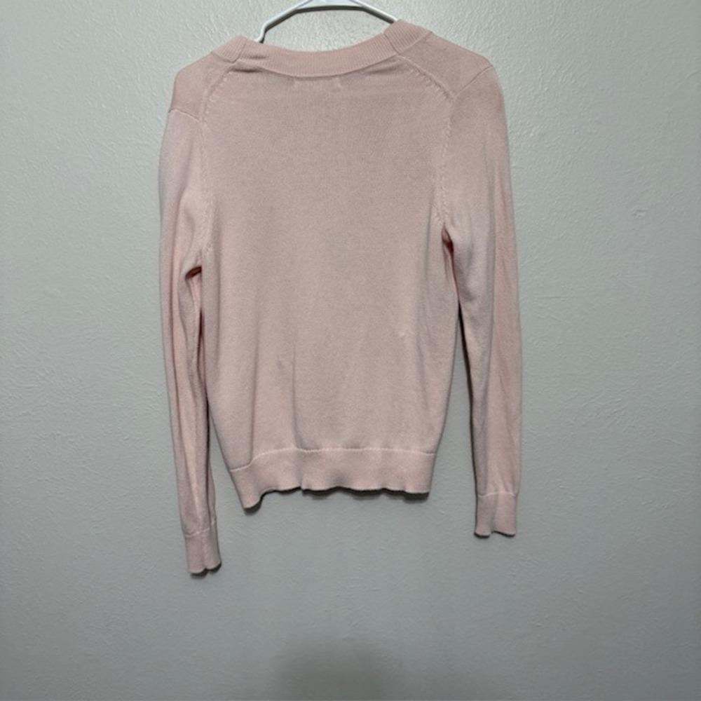 Boden Womens V-Neck Cardigan Sweater Pink Rainbow Buttons Sz 4 Twee Chic Kawaii - Picture 4 of 9